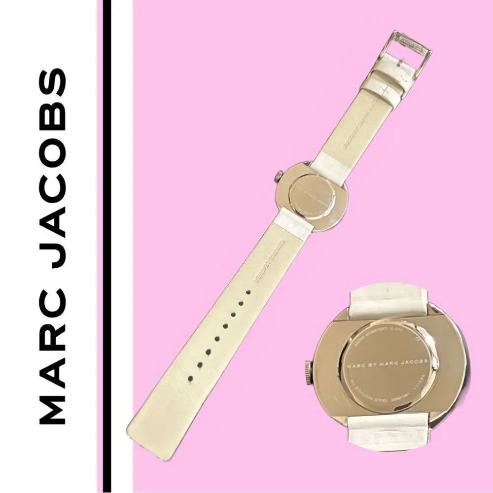Marc Jacobs Authentic MBM1361 Peggy White Leather Women's Quartz‎ Strap Watch